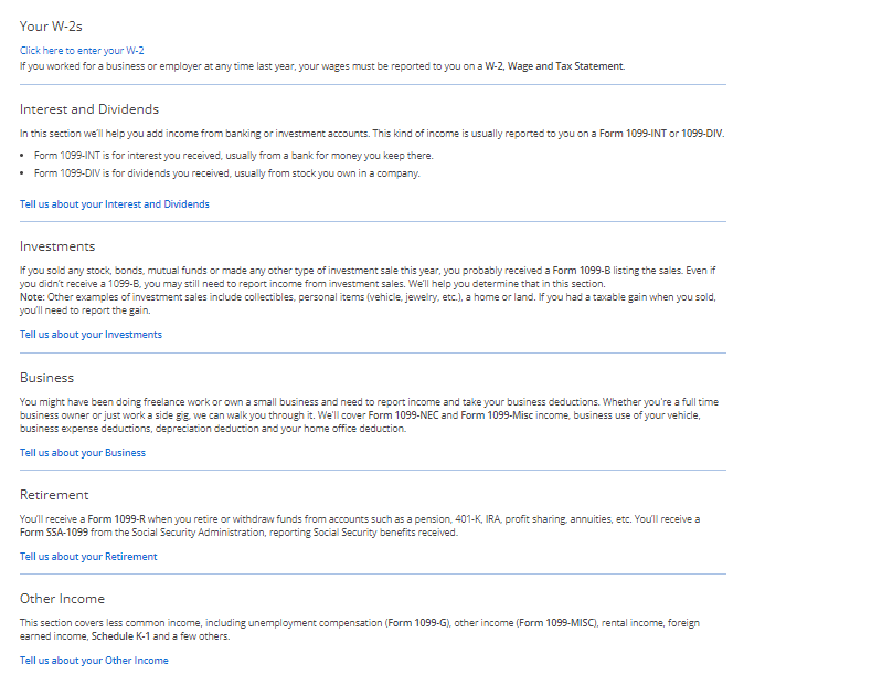 Screenshot showing how to find Liberty Tax's Rental Income section Liberty Tax Review: Screenshot showing how to find Liberty Tax's Rental Income section
