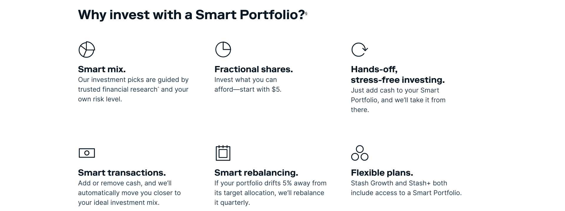 Stash smart portfolios Stash Review: smart portfolios