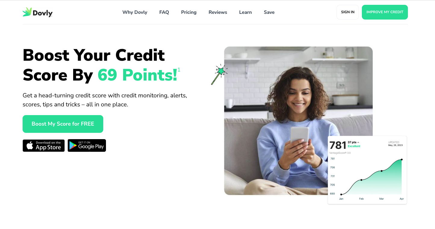 screenshot of dovly homepage screenshot of dovly homepage